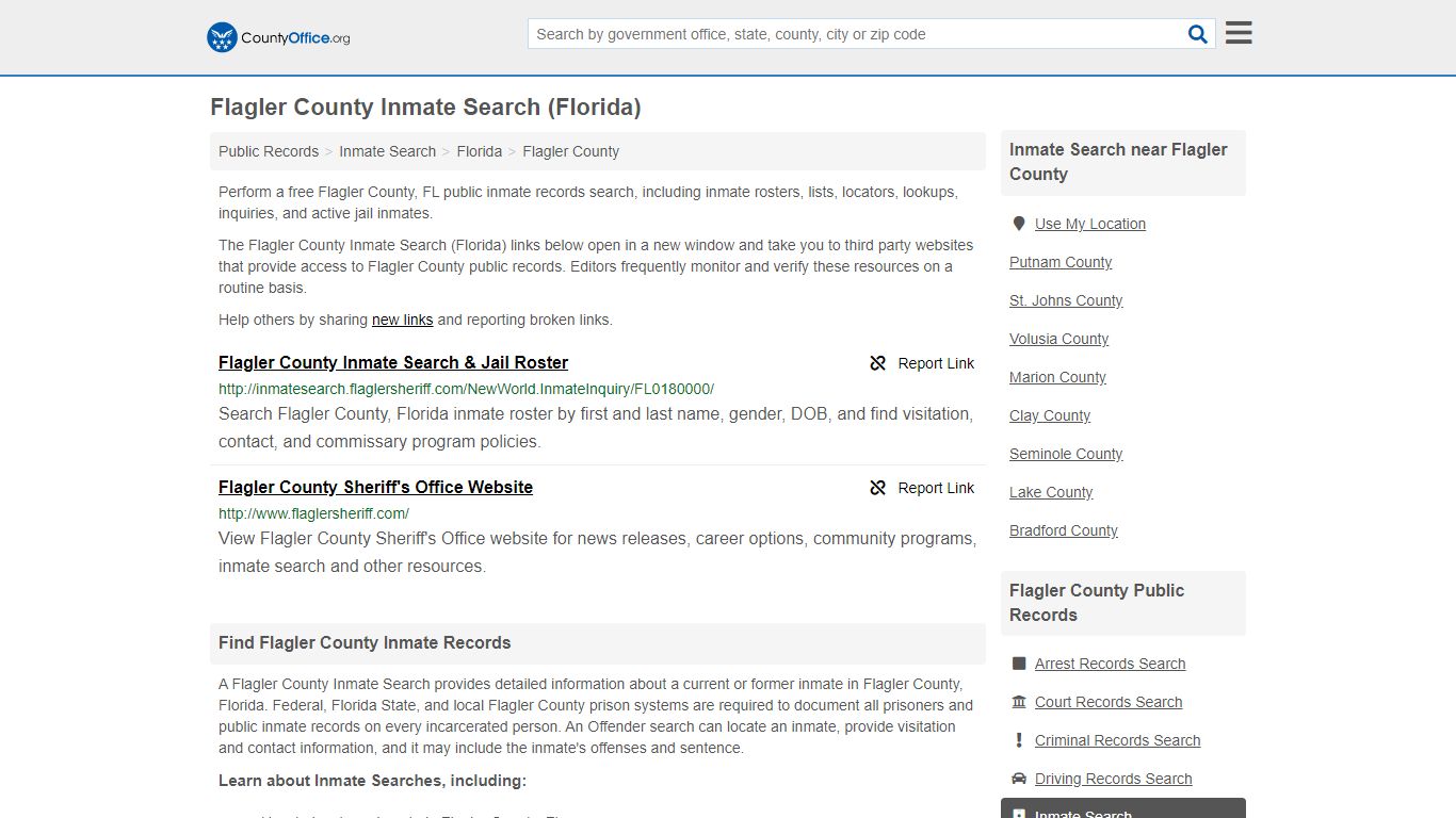 Inmate Search - Flagler County, FL (Inmate Rosters & Locators)